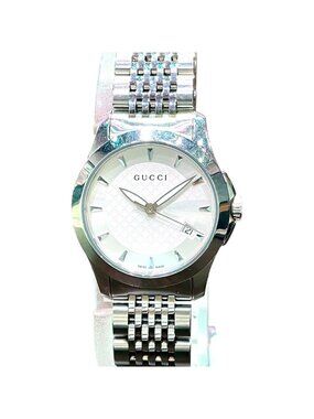 Gucci Timeless Watch SS Quartz White Dial 126.5